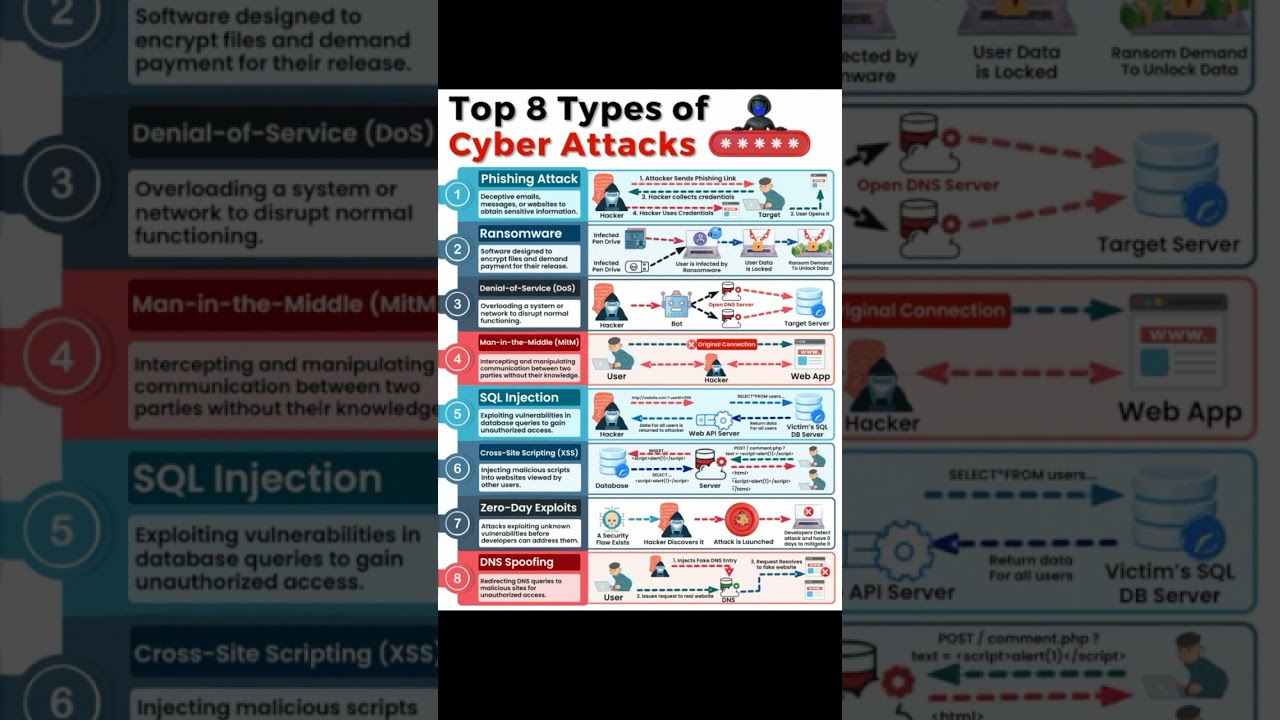 Top 8 types of cyber attack 