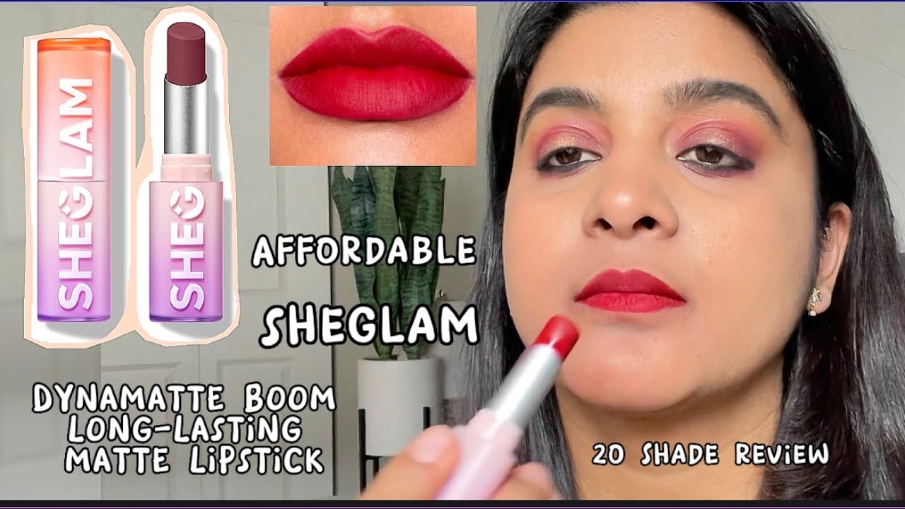 SHEGLAM DYNAMATTE BOOM LONGLASTING MATTE LIPSTICK 20 Shades Review YouTube