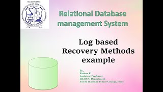 chapter 5 session 5 Example of log based Recovery method