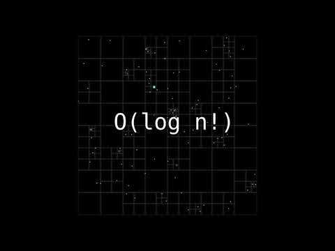 Why is creating a quadtree O(log n!) ?