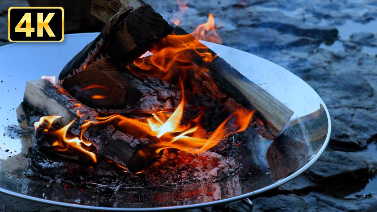 Расслабьтесь и спите 3 часа 24 минуты, слышите огонь и волны 4 К.