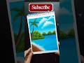 " Nature Scenery Painting Step by Step 🌴🎨" #art #acrylicscenery #seabeach #viralshort #shortvideo