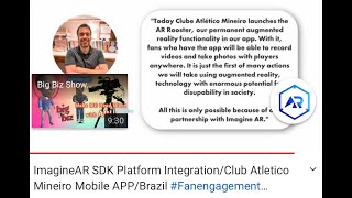 RIGHT PLACE. RIGHT TIME. SDK in team app. ImagineAR client Clube Atlético Mineiro successful launch. screenshot 5