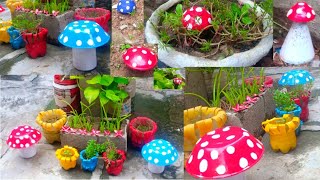 How to make mushrooms🍄diy Garden decor/best out of waste ideas/ garden decorations /mushroom diy