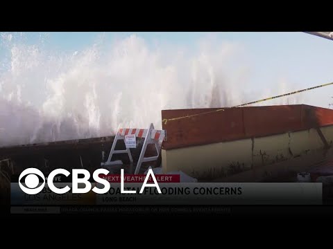 Long Beach coast affected by powerful surf