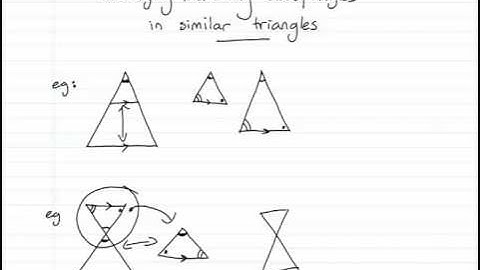 identifying matching sides and angles in similar triangles involving parallel lines