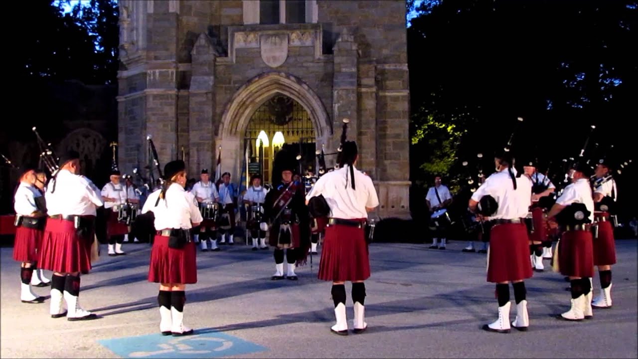Irish Thunder Pipes & Drums playing "Men Of The West" set at VF Chapel