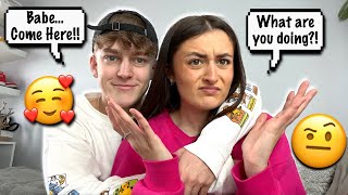 Hugging My Girlfriend From Behind To See How She Reacts!! *FUNNY*