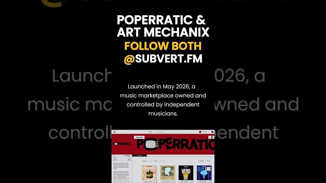 Poperratic + Art Mechanix on Subvert Music Marketplace: Lossless Audio #Shorts #NewMusic