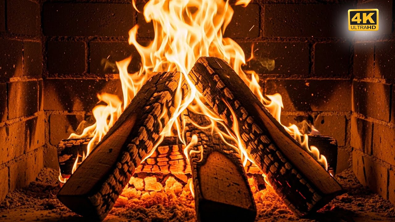 Cozy Brick Fireplace Sounds: Crackling Fire for Deep Sleep, Studying and Stress Relief Ambience