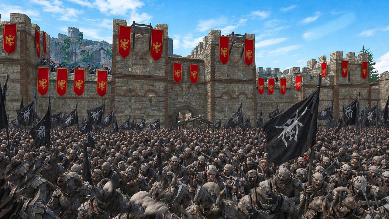 3,000 Gundabad Orcs Storm Gondorian Fortress - LOTR | Mount & Blade 2 Bannerlord