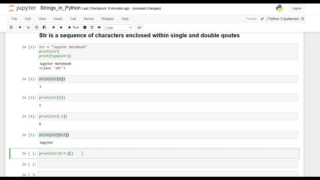 Python String Basics in Jupyter Notebook - YouTube