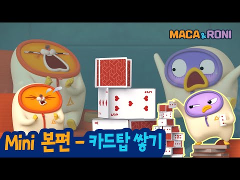 ★Mini본편★ | 카드탑 쌓기 | 마카앤로니(Maca and Roni) | 마카의 거친 기침과 불안한 로니와 그걸 지켜보는 우리..