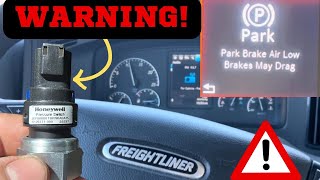 BRAKES MAY DRAG MESSAGE ON A FREIGHTLINER CASCADIA STAYS ON? INSIDE THE BLUE BRAKE SWITCH INTERNALS