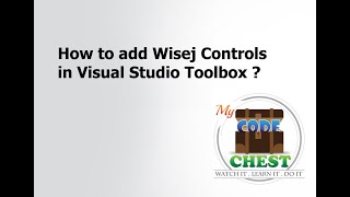 How to add wisej controls in visual studio toolbox