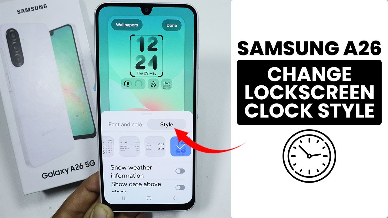How to Change Lockscreen Clock Style in Samsung A26