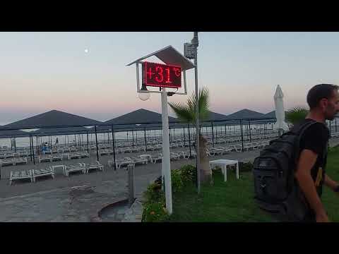 Queen's park le jardin resort walk tour in Kemer Antalya Turkey in the evening 31°C