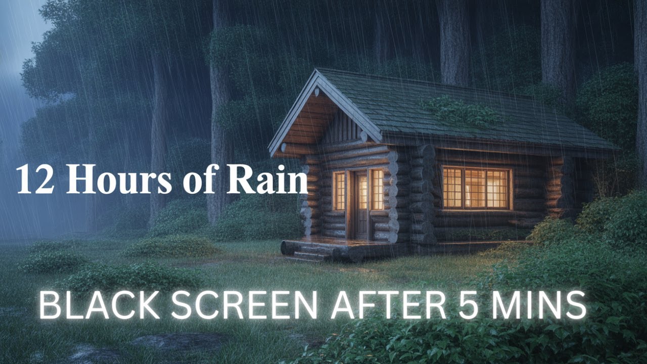 Heavy Rain on Black Screen | 12 Hours of Pure Sleep Sounds