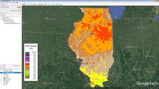 Using Google Earth To Identify Wind Speeds in Illinois