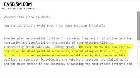 How Stories Drive Growth: Brit + Co.  Case Solution & Analysis- Caseism.com