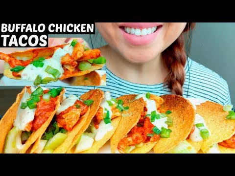 ASMR BUFFALO Chicken TACOS 🌮 + CHEESY RANCH 먹방 CRUNCHY Eating Sounds *No Talking* suellASMR