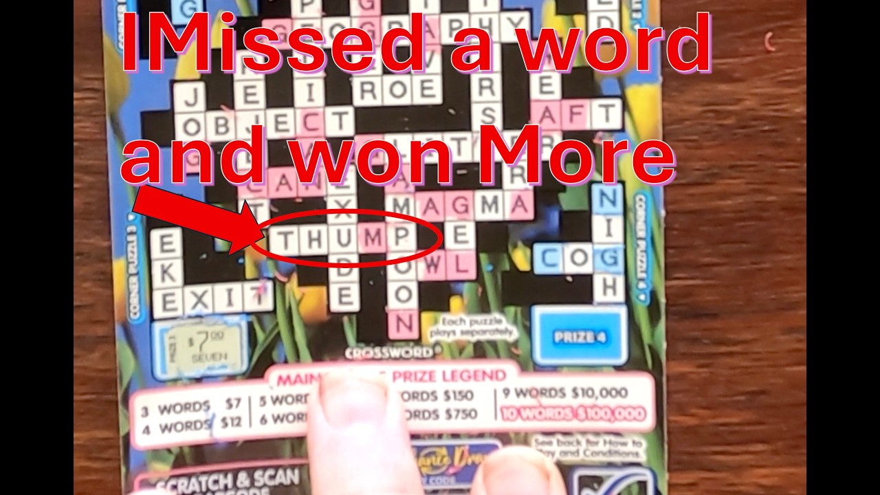 I missed a word ... and Won More! - $5 Crossword Scratchie