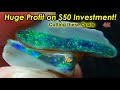 Huge profit on 50 investment cutting uncut gems australian opal rough direct from mining operation