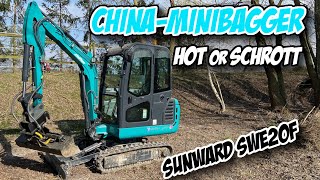 China-Minibagger | Sunward SWE20F | Review Erfahrungsbericht | Spalter | Selbst&Ständig