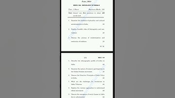 IGNOU BSOC 104| Question Paper| June 2024| # ignou # ignou exam # bsoc 104