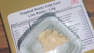 Tropical Runtz Cold Cure Live Rosin by Gleaf Extracts & My New Favorite #rise #Honeybee #Terpwipes
