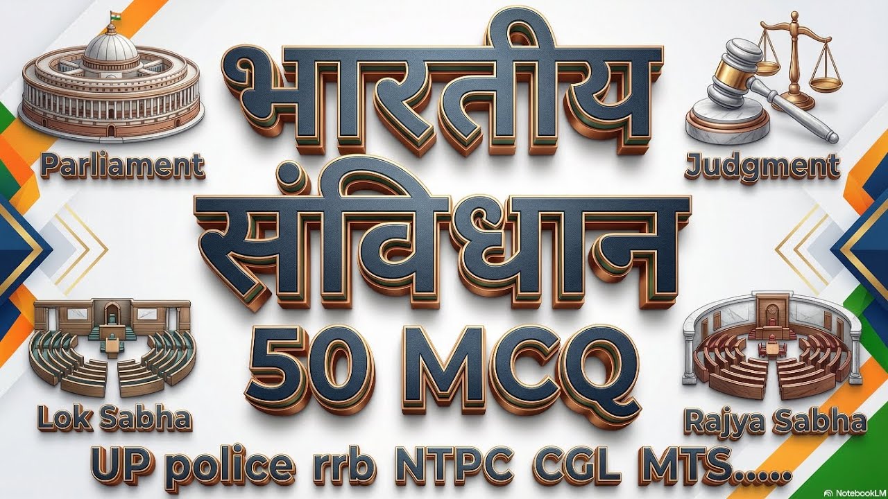 भारतीय संविधान के 50 महत्वपूर्ण प्रश्न (MCQ) | Samvidhan Most Important Questions for All Exams #ssc