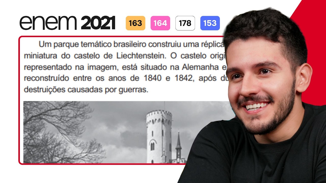 ENEM 2021 - Um parque temático brasileiro construiu uma réplica em miniatura do castelo