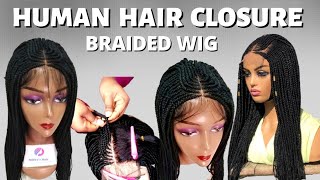 How To Do Ghana Weave on a 4×4 Human Hair Lace Closure / Wig Making Tutorial