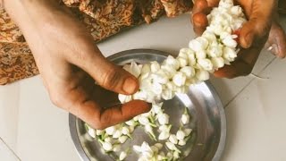 String Jasmine Flower Garland - Easy Method To String Flowers
