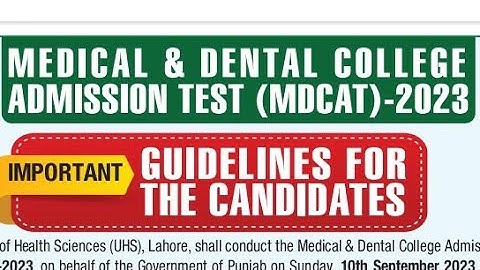 UHS || IMPORTANT GUIDELINES||FOR CANDIDATE