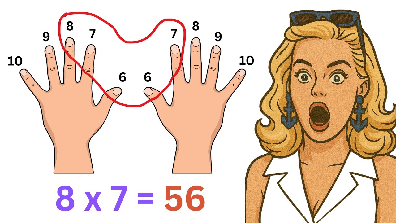 Times Table Trick Using Your Hands (6 to 10)