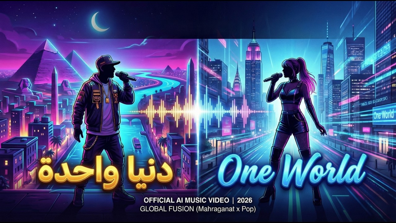 One World / دنيا واحدة 🌍🔥 - (Official AI Music Video) | 2026 Global Fusion 🎤✨