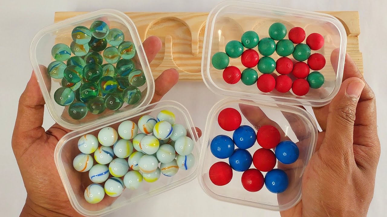Kelereng Meluncur ASMR ♧ Kelereng Warna-Warni Meluncur Mengisi Toples Plastik || Lancar Luncur