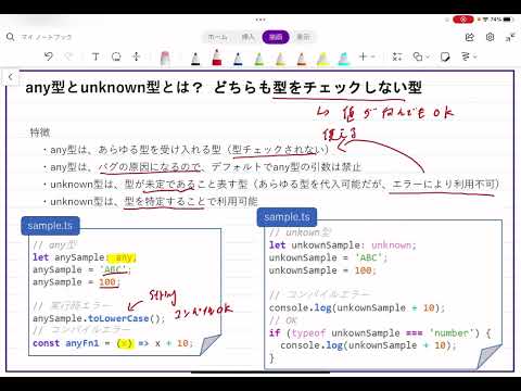 【手書きプログラミング】any型とunknown型とは【TypeScript】