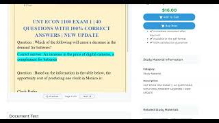 UNT ECON 1100 EXAM 1 1