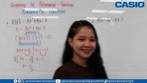 CASIO fx-991CW Graphing of Polynomial Function Quadratic Function