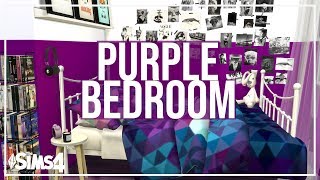 The Sims 4: Room Build | PURPLE BEDROOM |   CC Links.