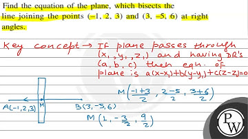 Find the equation of the plane, which bisects the line joining the ...