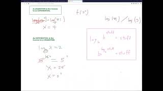 Converting exponential to log and back