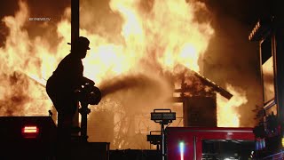 Boyle Heights, Los Angeles, CA: Firefighters Battle House Blaze, Site of Previous Burns