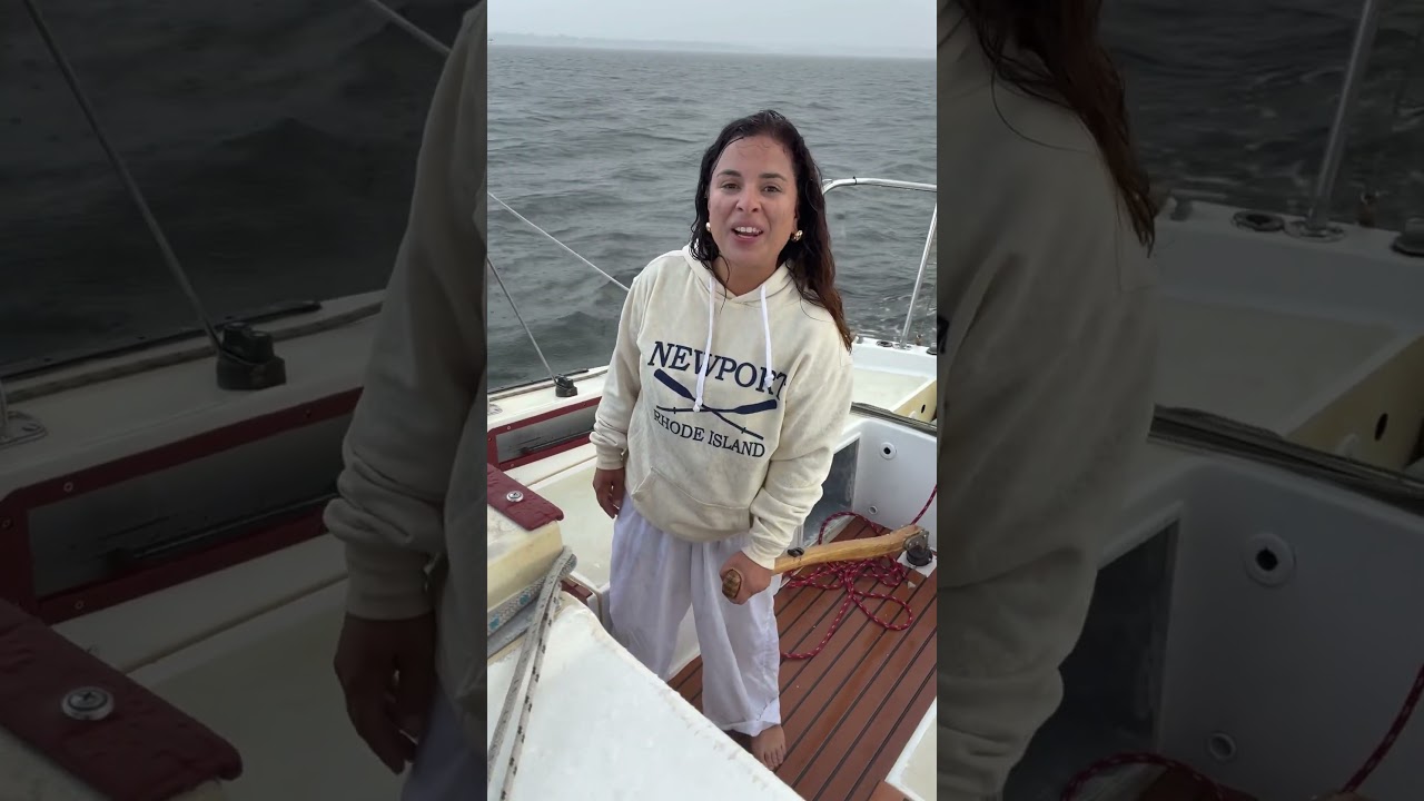 The Highlight of her life: Sailing in the rain 🤣🌧️⛵️ 
