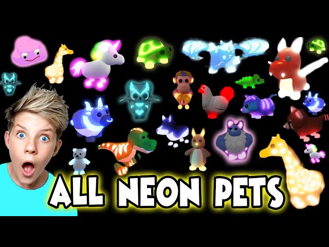 All Neon Pets In Roblox Adopt Me Adopt Me Neon Inventory Tour Youtube First Comment - roblox neon pets