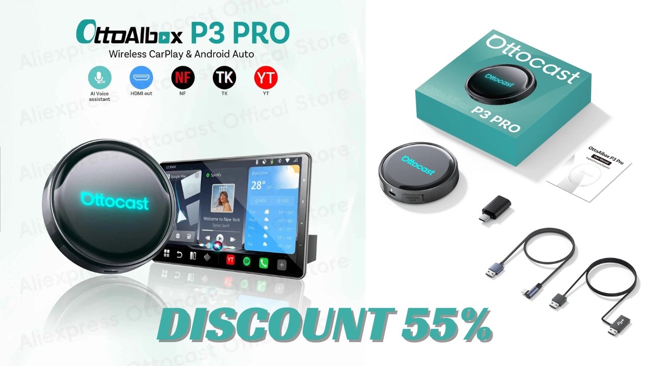 OTTOCAST P3 PRO AI Box Android TV Box for HDMI out Wireless