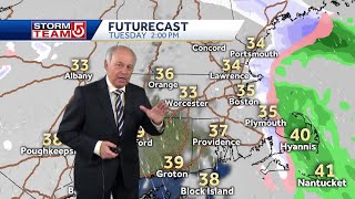 Video: Snow, rain possible along coast throughout Tuesday