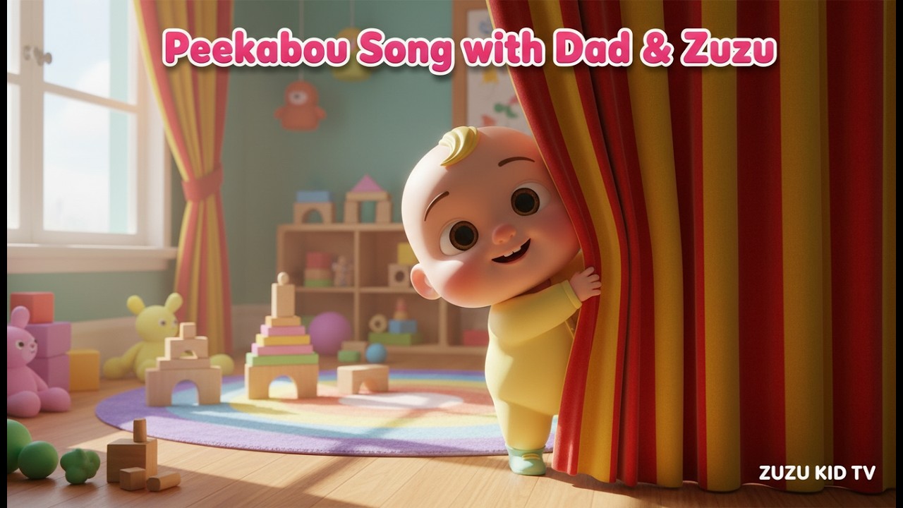 Peekaboo Song with Dad & Zuzu | Kids Nursery Rhyme, Toddler Play & Fun Learning